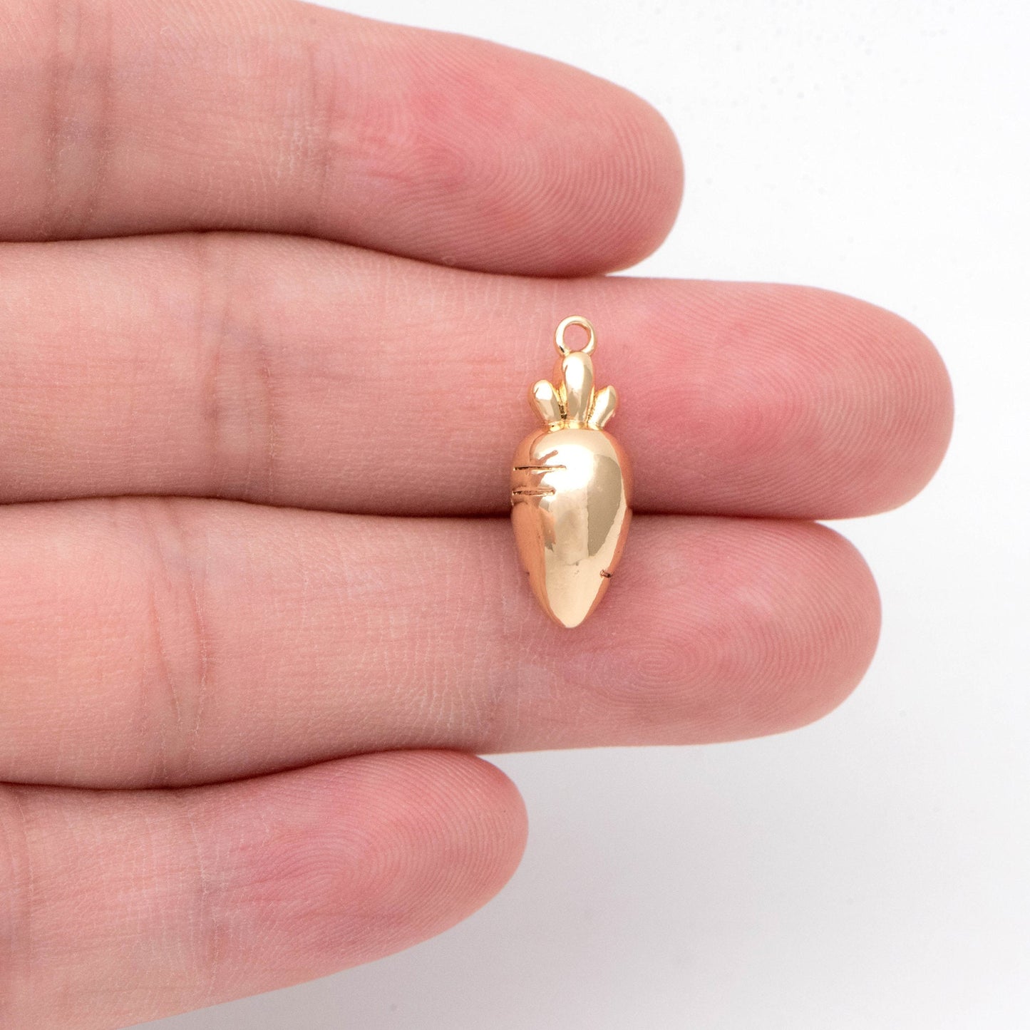 10pcs Gold Carrot Charm Pendant, Jewelry Making, Diy Material, Jewelry Supplies (GB-4589-H)