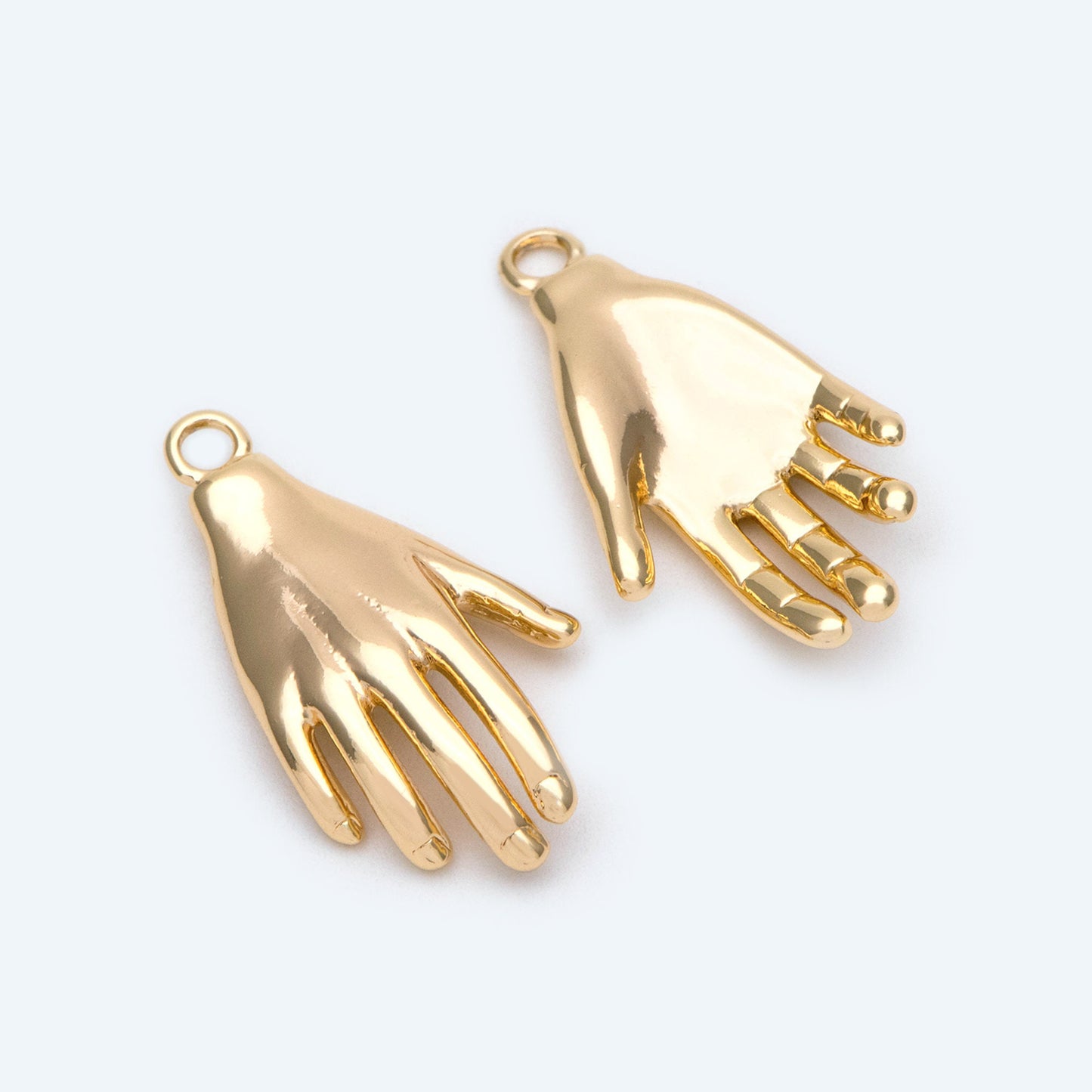 4pcs Gold plated Brass Hand Charm, Hand Pendants, Earring Findings, Jewelry Making, Diy Material, Jewelry Supplies (GB-4156-D)