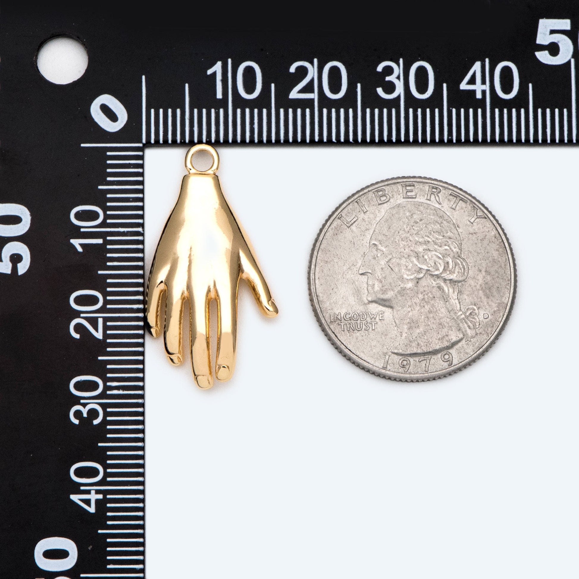 4pcs Gold plated Brass Hand Charm, Hand Pendants, Earring Findings, Jewelry Making, Diy Material, Jewelry Supplies (GB-4156-D)