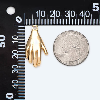 4pcs Gold plated Brass Hand Charm, Hand Pendants, Earring Findings, Jewelry Making, Diy Material, Jewelry Supplies (GB-4156-D)