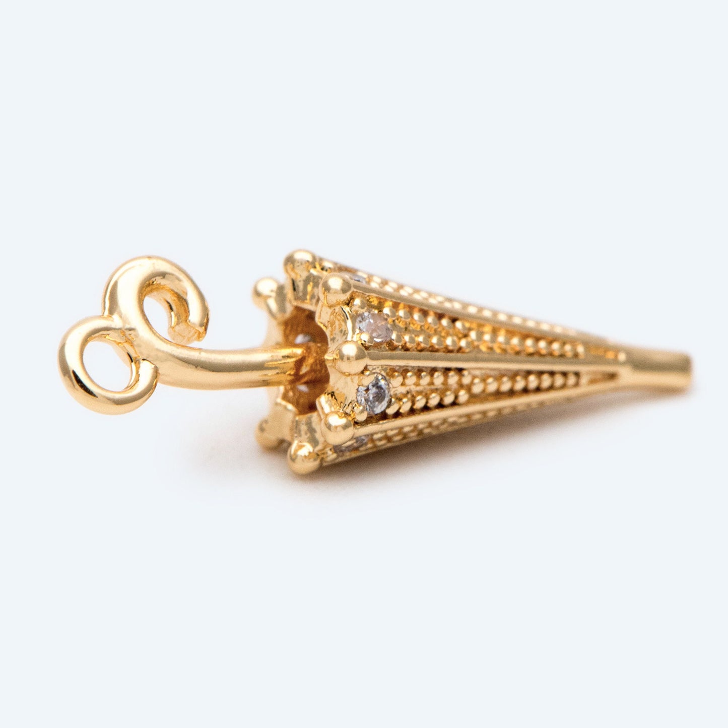 4pcs CZ pave Umbrella Charm, Earring Charm, Jewelry Making Supplies, DIY Material Wholesale (GB-2417)