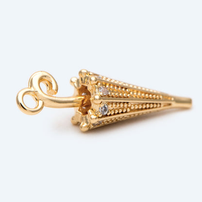 4pcs CZ pave Umbrella Charm, Earring Charm, Jewelry Making Supplies, DIY Material Wholesale (GB-2417)