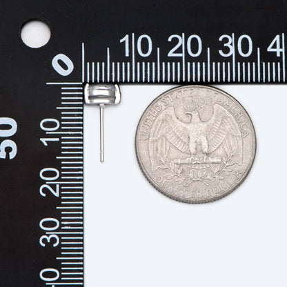 10pcs Marquise CZ Stud Earring 7.2x3.2mm, Gold/ Rhodium Plated Brass Stud Earrings (#GB-2618-A)