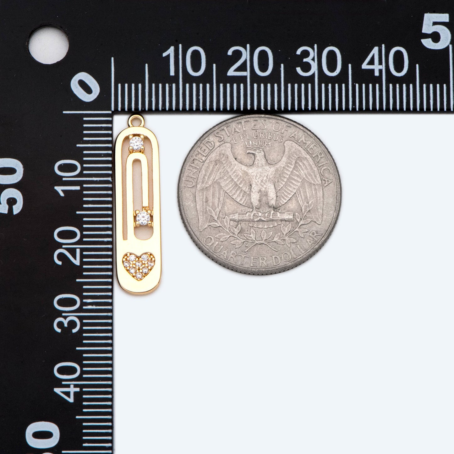 4pcs CZ Pave Gold Heart Oval Charms, Brass Long Oval Hoops, Geometric Hoop Circle Connector Pendants (GB-2477)