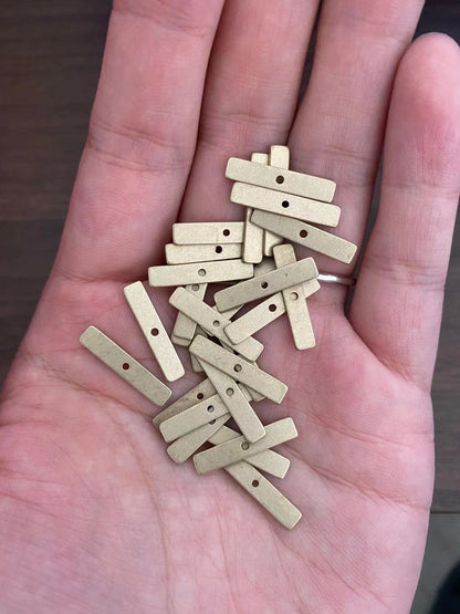 20pcs Raw Brass Rectangle Link Pendants, Geometric Bar Charms 20x4mm (RB-128)