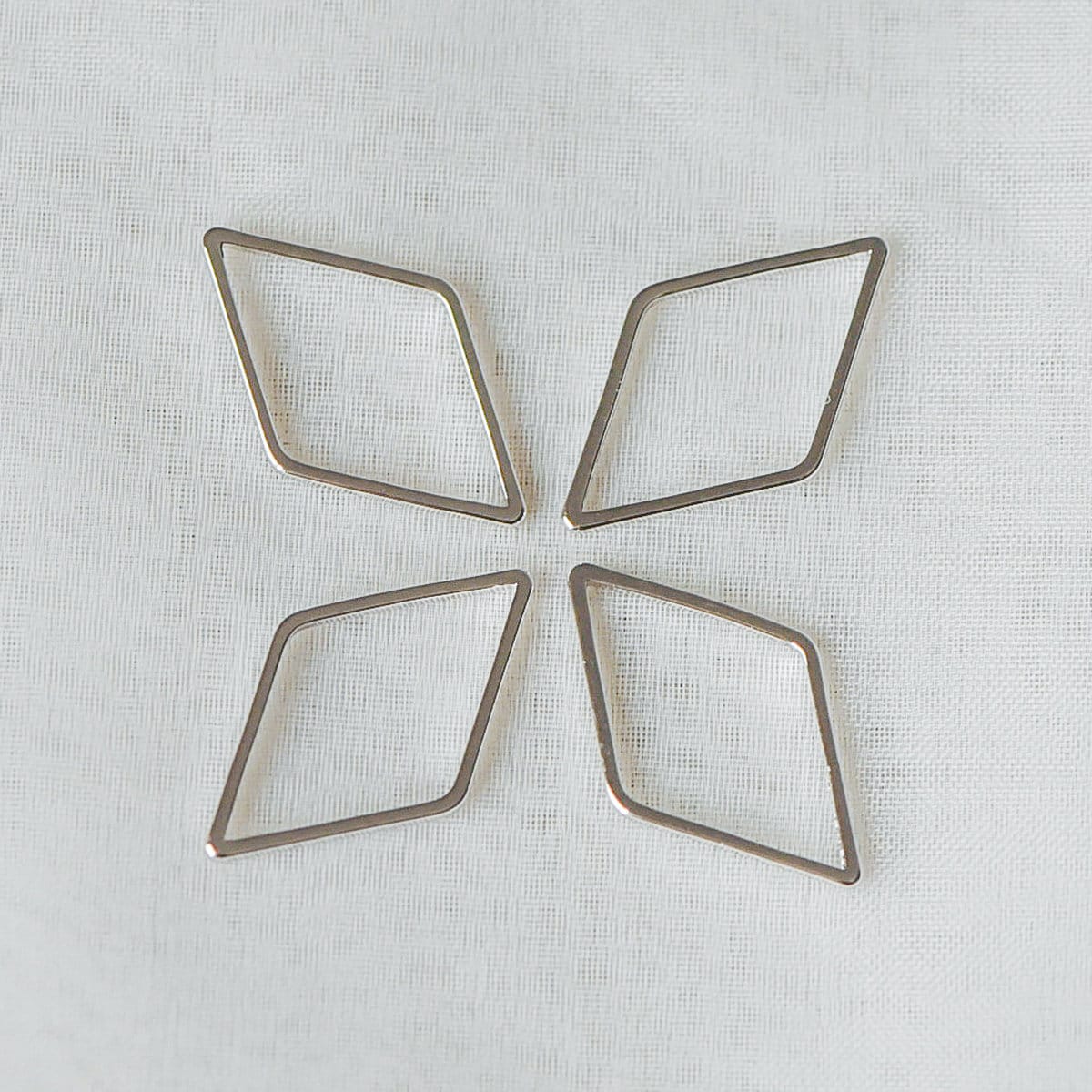 10pcs Rhombus Link Charms 16x9mm, Gold/ Silver tone Geometric Hoops, Rhombus Connector Pendants (GB-2258)