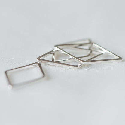 10pcs Rhombus Link Charms 16x9mm, Gold/ Silver tone Geometric Hoops, Rhombus Connector Pendants (GB-2258)