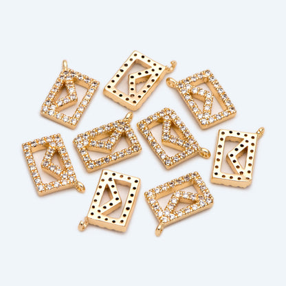 4pcs CZ pave Gold Envelope Charms, Envelope Pendant, Letter Envelope, Dainty Charms (GB-2371)