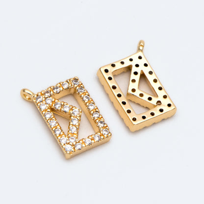 4pcs CZ pave Gold Envelope Charms, Envelope Pendant, Letter Envelope, Dainty Charms (GB-2371)