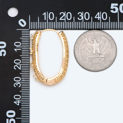 4pcs CZ Pave Gold Filigree Hoop Earrings, Hollow Earrings (GB-2440)