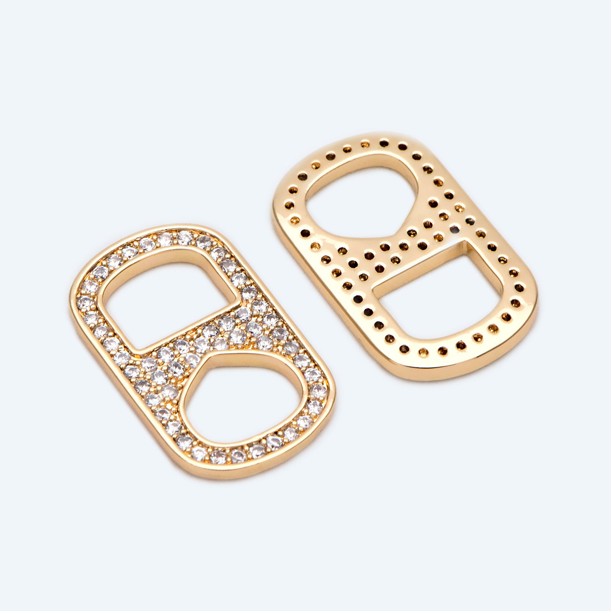 4pcs CZ Pave Soda Tab Charm, Gold Soda Pull-tab Pendant For Earring Bracelet Necklace Jewelry Making Supplies (GB-2132-E)