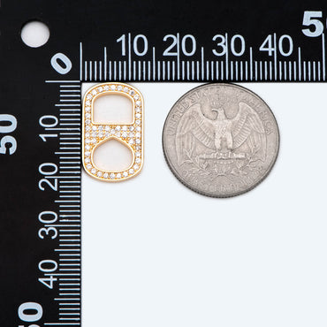 4pcs CZ Pave Soda Tab Charm, Gold Soda Pull-tab Pendant For Earring Bracelet Necklace Jewelry Making Supplies (GB-2132-E)