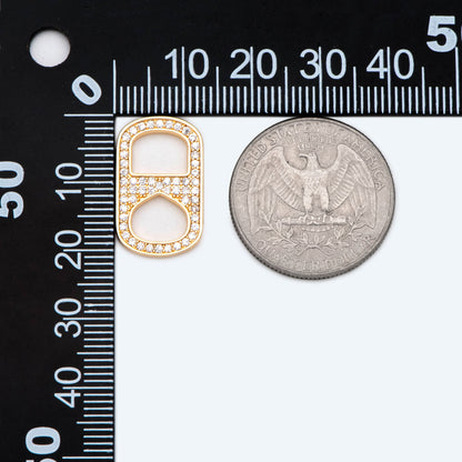 4pcs CZ Pave Soda Tab Charm, Gold Soda Pull-tab Pendant For Earring Bracelet Necklace Jewelry Making Supplies (GB-2132-E)