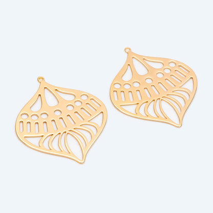 4pcs Gold/ Silver Geometry Teardrop Connector, Geometric Earring Charms, Teardrop Pendant Charms, Laser Cut Geometric Jewelry (GB-2402)
