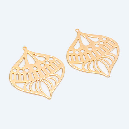 4pcs Gold/ Silver Geometry Teardrop Connector, Geometric Earring Charms, Teardrop Pendant Charms, Laser Cut Geometric Jewelry (GB-2402)