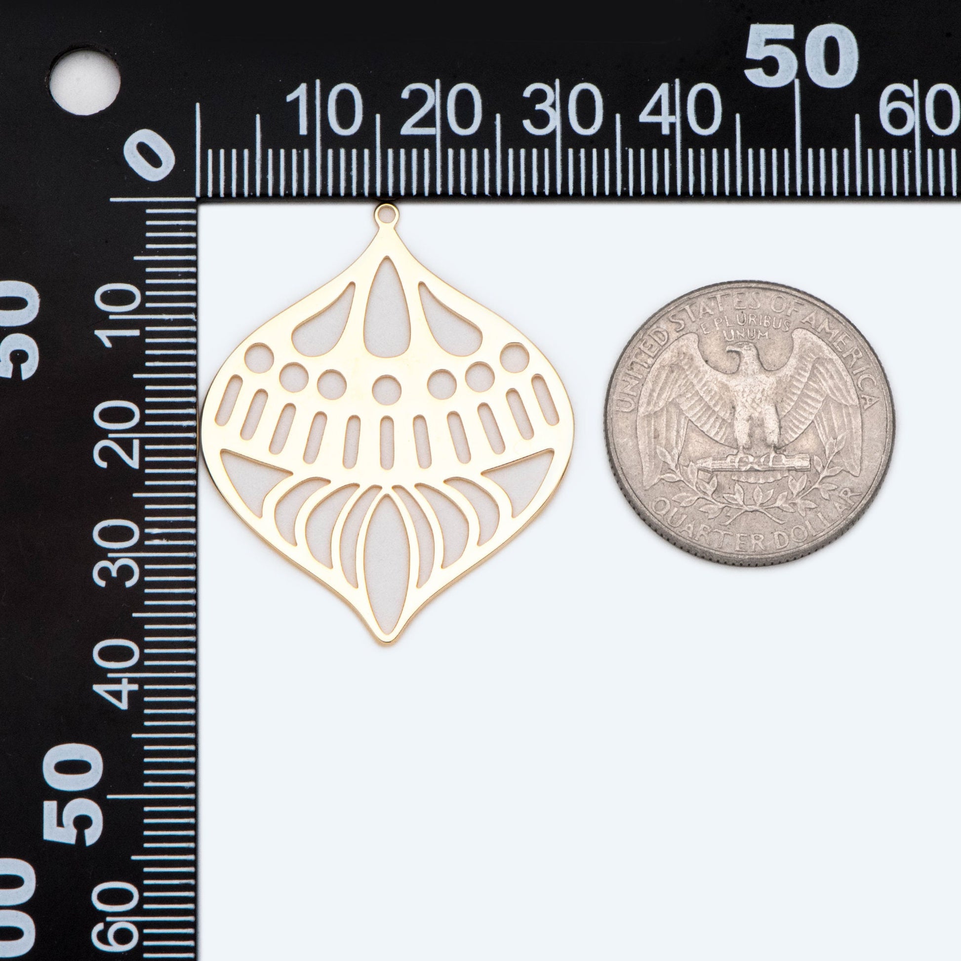 4pcs Gold/ Silver Geometry Teardrop Connector, Geometric Earring Charms, Teardrop Pendant Charms, Laser Cut Geometric Jewelry (GB-2402)