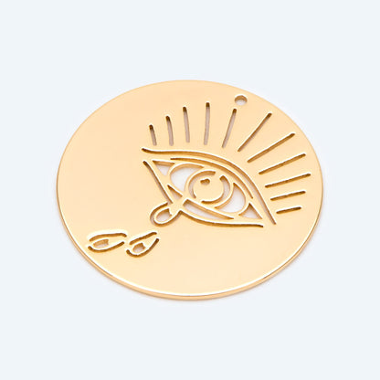 4pcs Gold Plated Crying Eye Charms: DIY Earring Pendant Findings, Jewelry Making (GB-1435-D)