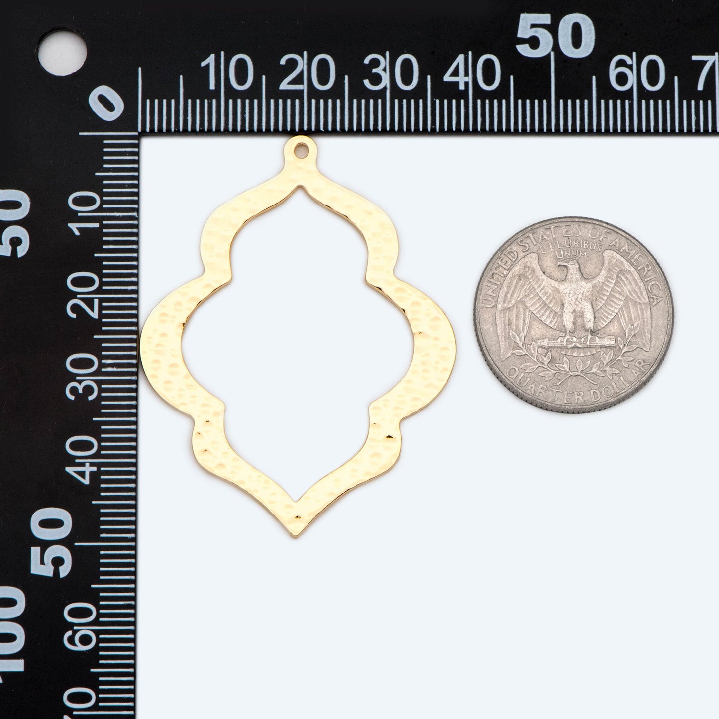 10pcs Hammered Gold Drop Charms, 18K Gold plated Brass Drop Pendants (GB-1404-H)
