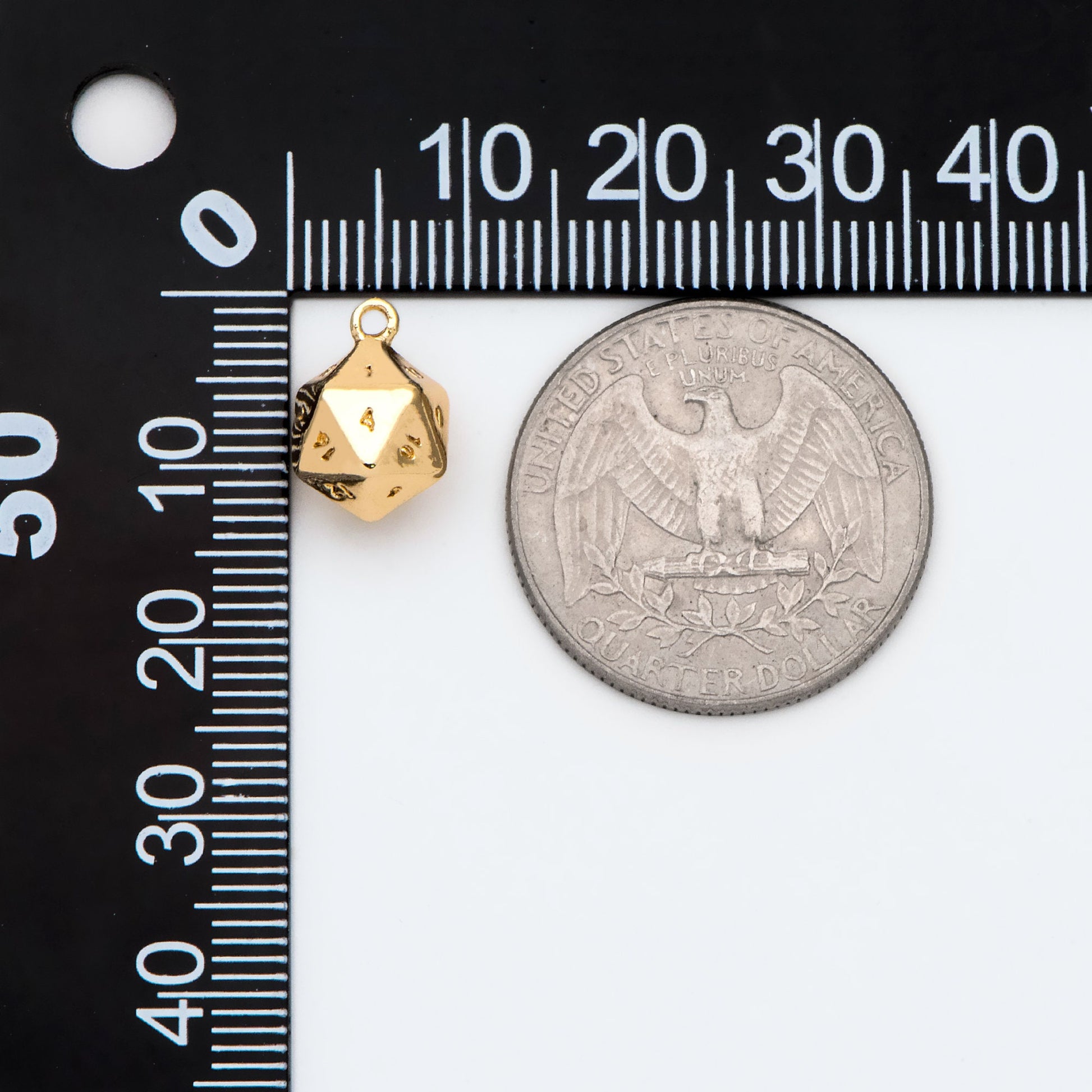 10pcs Gold/ Silver tone Dice Pendant, Polyhedron Pendant, Square Faceted Necklace, Metal Dice Necklace, Dice Charm (GB-2554)