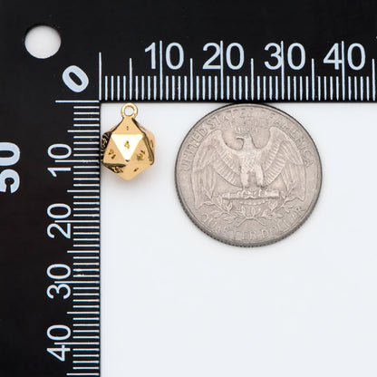 10pcs Gold/ Silver tone Dice Pendant, Polyhedron Pendant, Square Faceted Necklace, Metal Dice Necklace, Dice Charm (GB-2554)