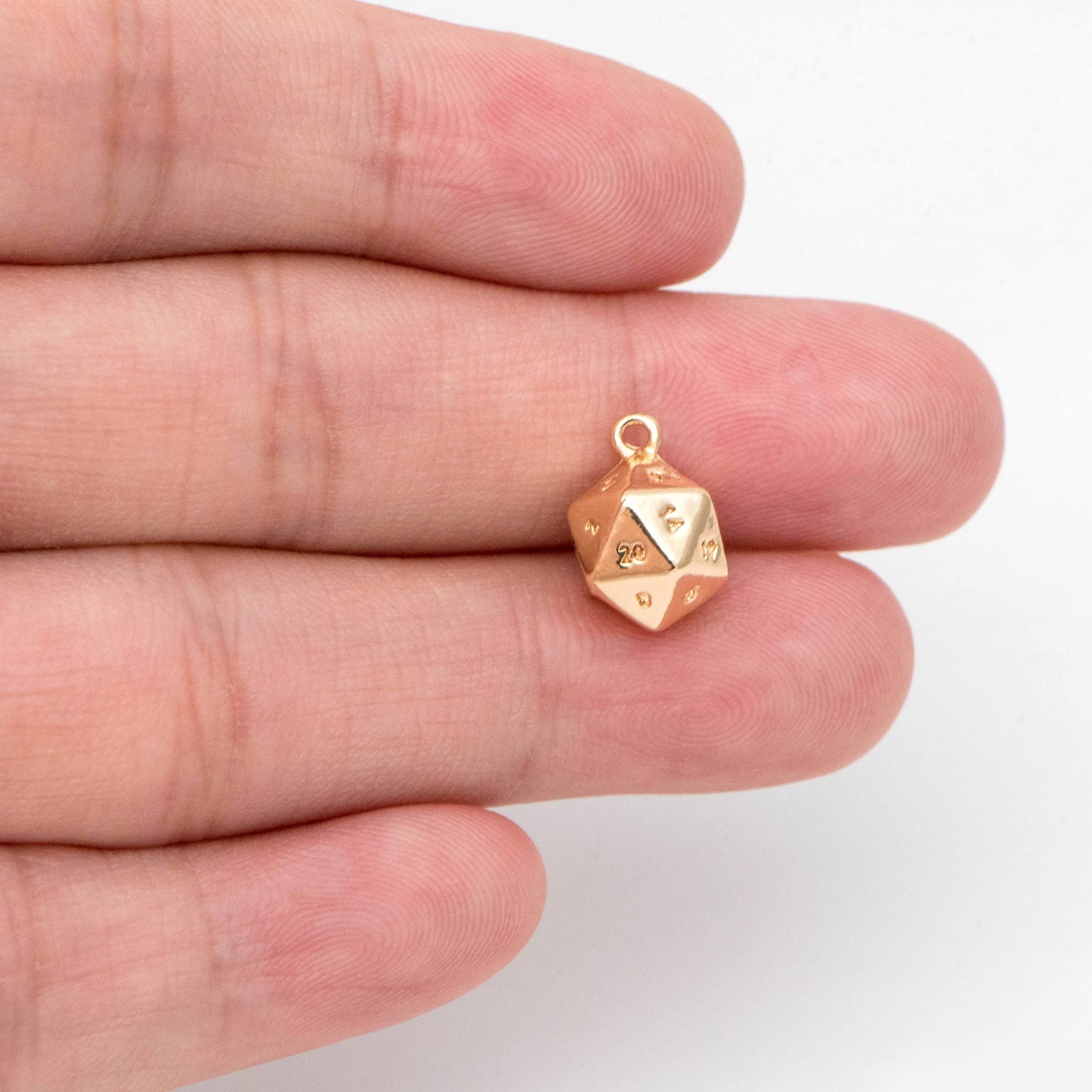 10pcs Gold/ Silver tone Dice Pendant, Polyhedron Pendant, Square Faceted Necklace, Metal Dice Necklace, Dice Charm (GB-2554)