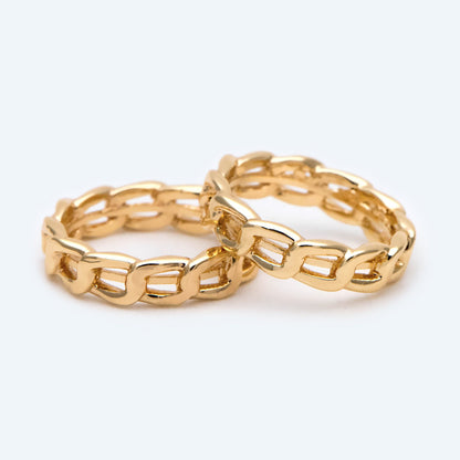 10pcs Gold Ring Charm 12mm, 18K Gold plated Brass, Chain Hoop Charm (GB-2557)