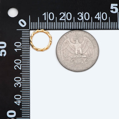 10pcs Gold Ring Charm 12mm, 18K Gold plated Brass, Chain Hoop Charm (GB-2557)