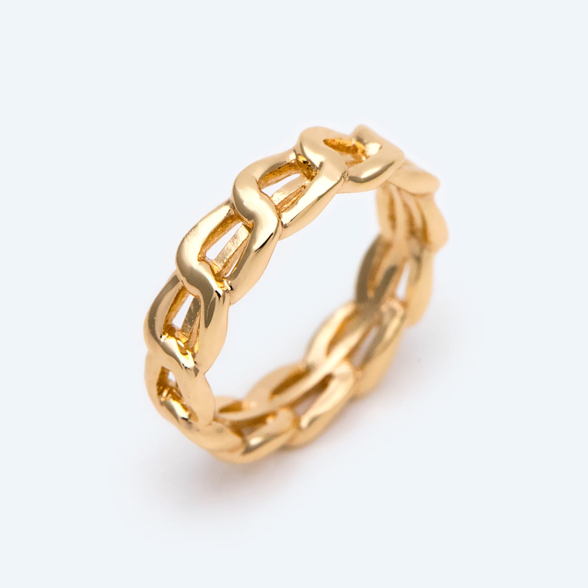 10pcs Gold Ring Charm 12mm, 18K Gold plated Brass, Chain Hoop Charm (GB-2557)