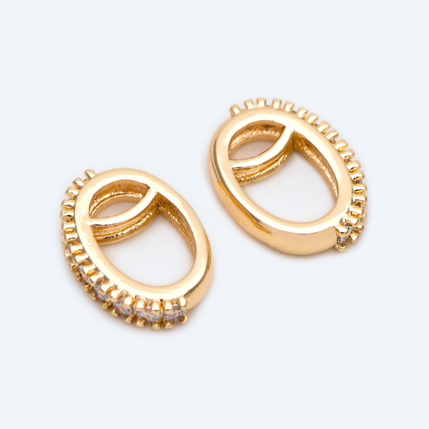 10pcs CZ Pave Gold Pendant Bail, Necklace Bail Connectors, Charm Bails Jewelry Findings (GB-1468-G)