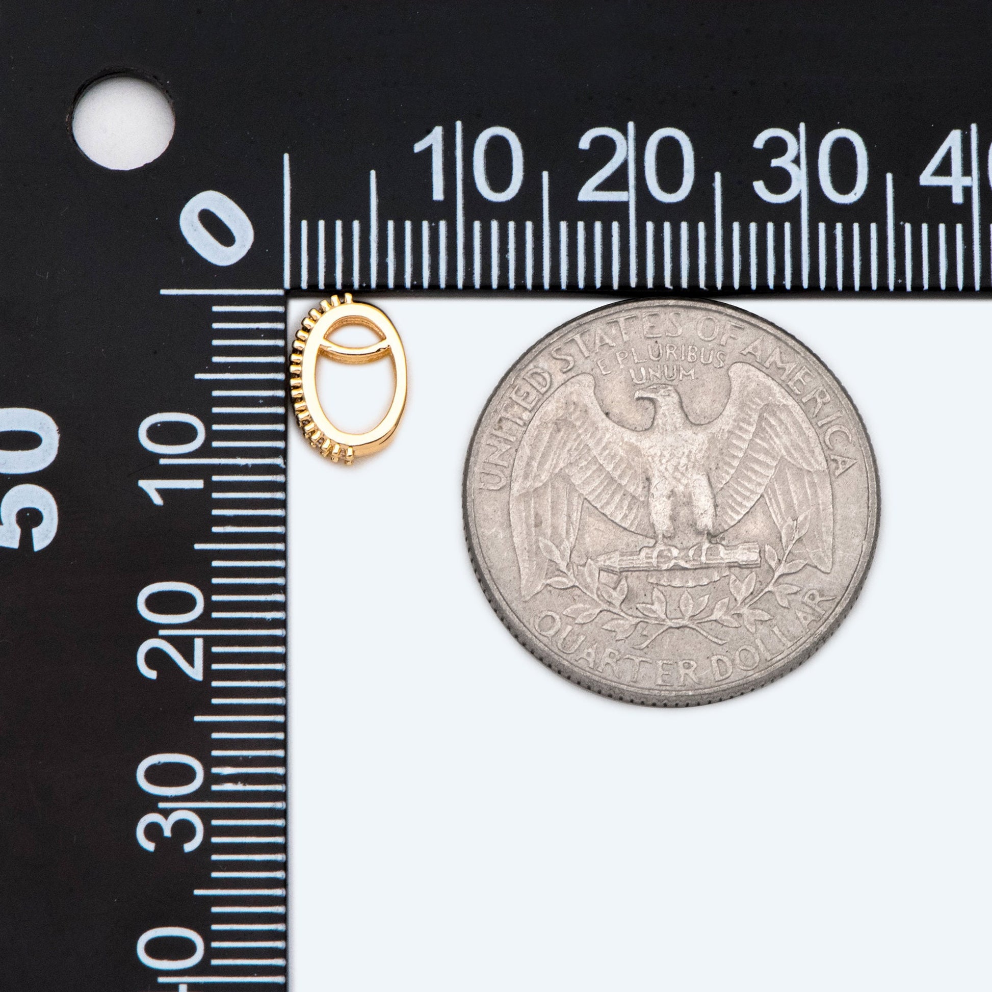 10pcs CZ Pave Gold Pendant Bail, Necklace Bail Connectors, Charm Bails Jewelry Findings (GB-1468-G)