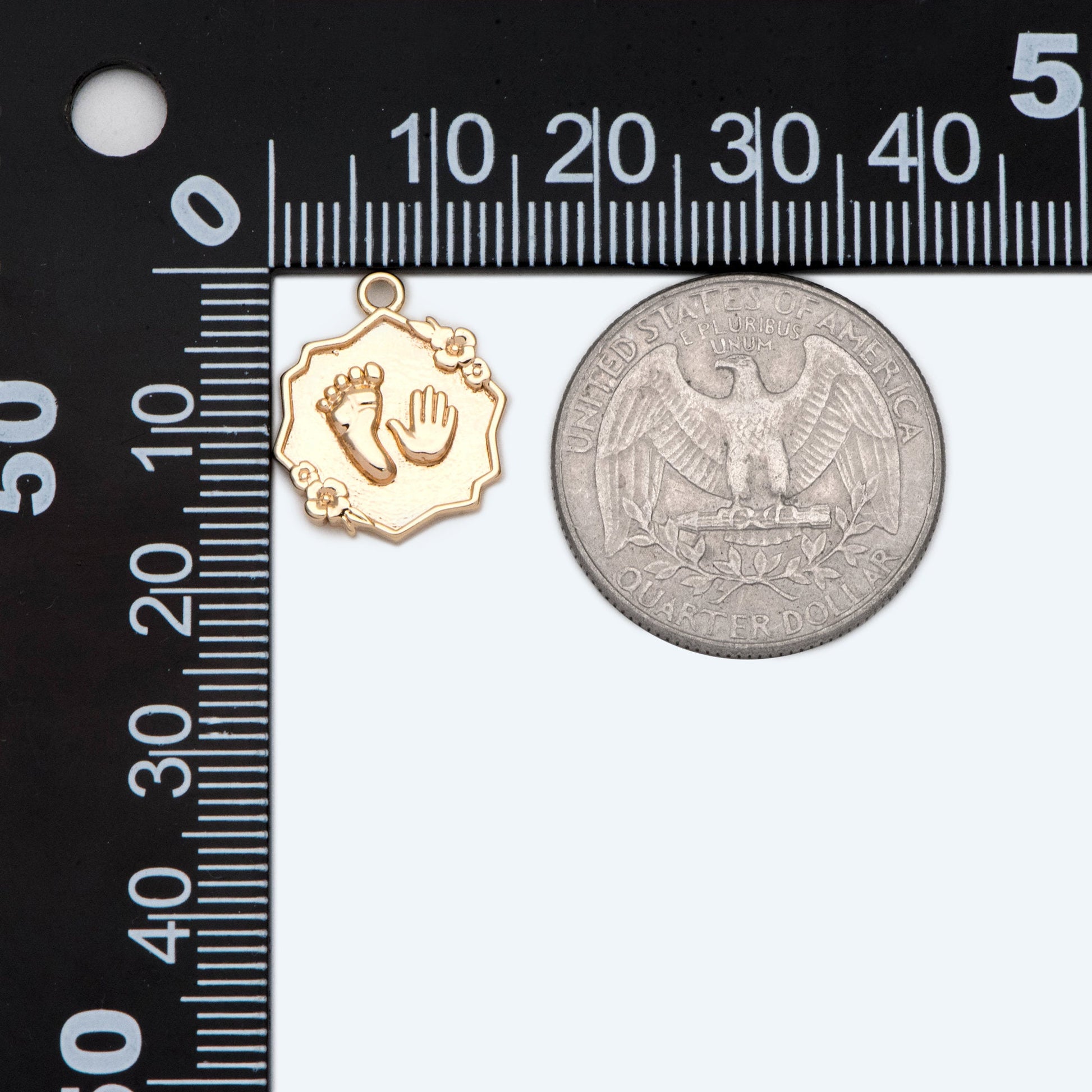 4pcs Footprint and Handprint Charm, Jewelry Supplies, Craft Supplies (GB-2506)