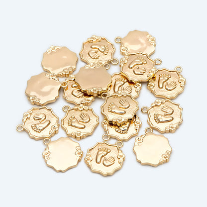 4pcs Footprint and Handprint Charm, Jewelry Supplies, Craft Supplies (GB-2506)