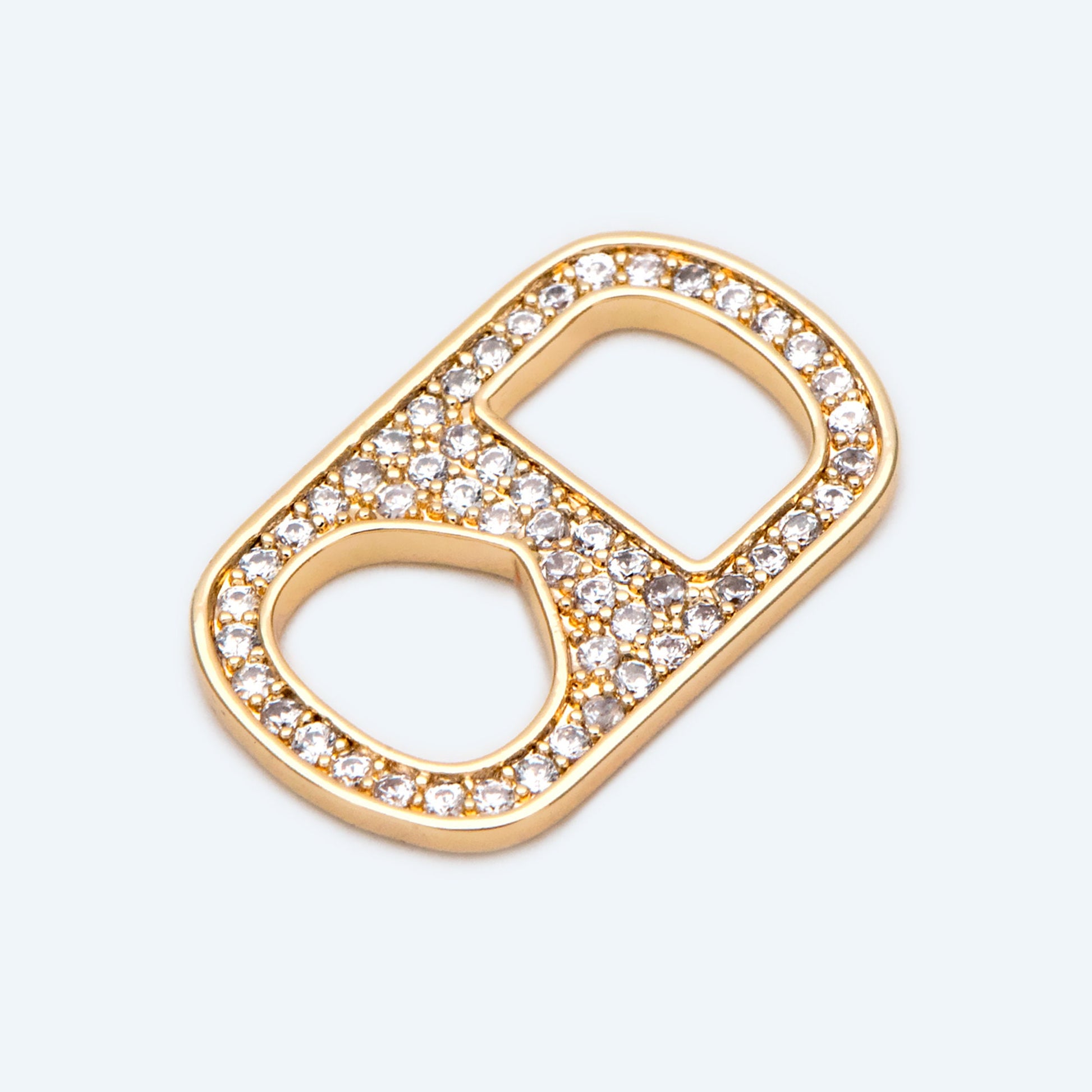 4pcs CZ Pave Soda Tab Charm, Gold Soda Pull-tab Pendant For Earring Bracelet Necklace Jewelry Making Supplies (GB-2132-E)