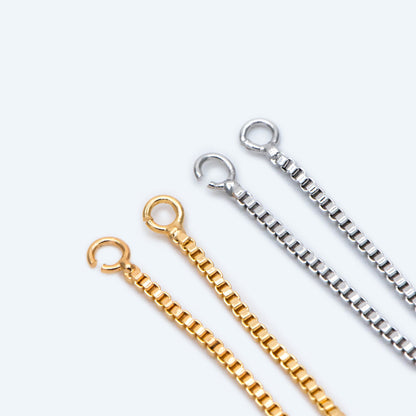 10pcs Gold/ Silver Sliding Adjustable Bracelet Making Chains, Half-finished Bracelet with Rubber Stopper Beads (GB-269-A)