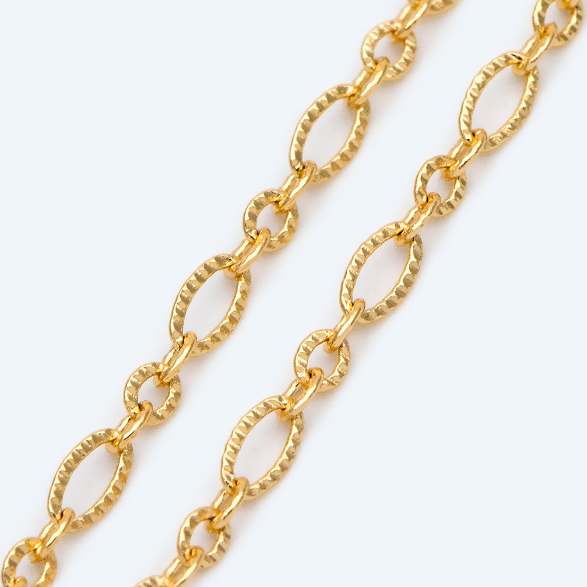 Gold plated Brass Oval Chains 2.7mm, DIY Necklace Findings Wholesale (#LK-487)/ 1 Meter=3.3 ft