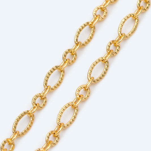 Gold plated Brass Oval Chains 2.7mm, DIY Necklace Findings Wholesale (#LK-487)/ 1 Meter=3.3 ft