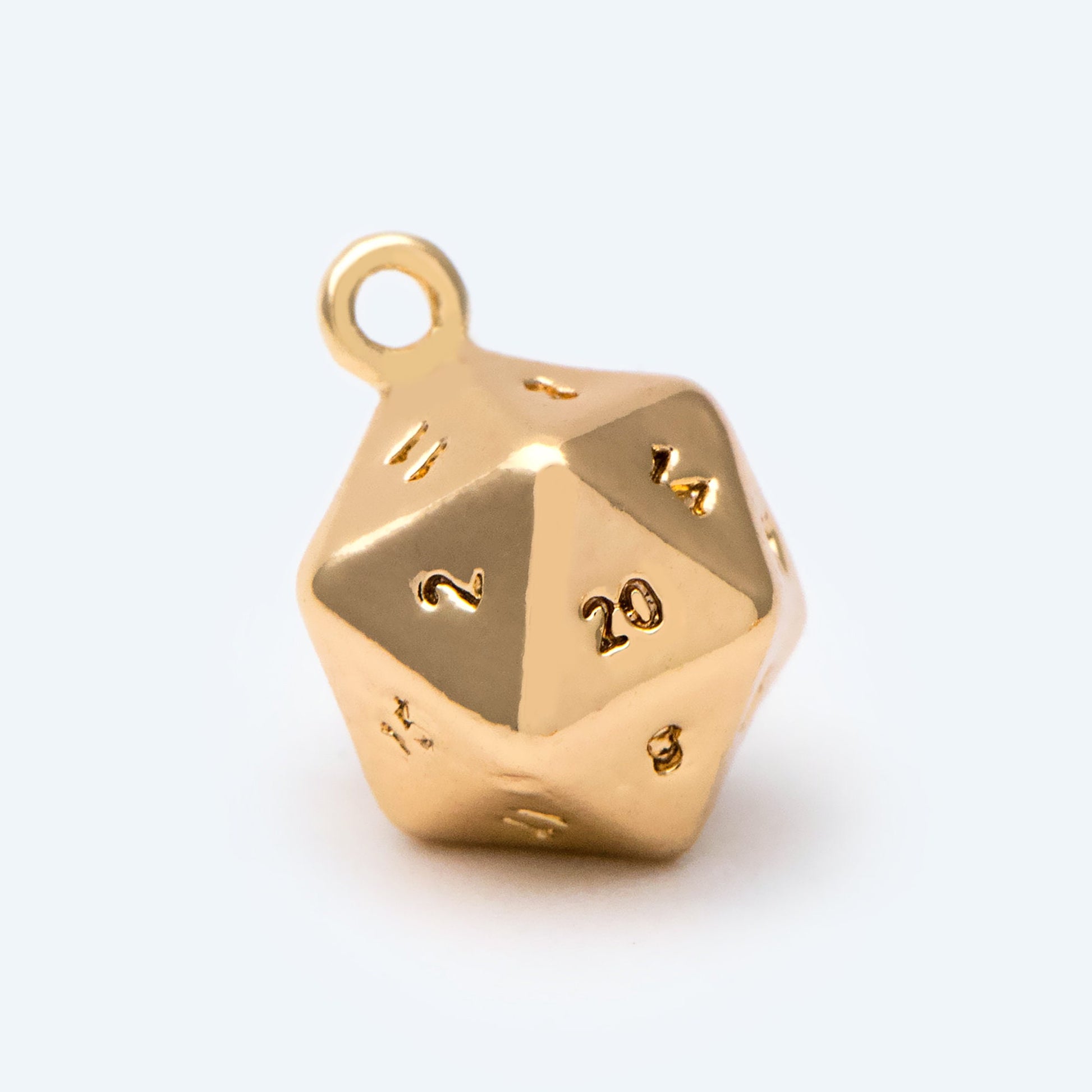 10pcs Gold/ Silver tone Dice Pendant, Polyhedron Pendant, Square Faceted Necklace, Metal Dice Necklace, Dice Charm (GB-2554)