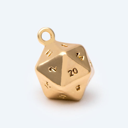 10pcs Gold/ Silver tone Dice Pendant, Polyhedron Pendant, Square Faceted Necklace, Metal Dice Necklace, Dice Charm (GB-2554)