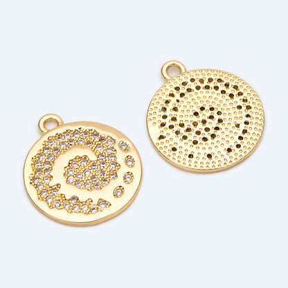 4pcs CZ Pave Gold Vortex Charms, Earring Findings, Jewelry Making, Diy Material, Jewelry Supplies (GB-1872-A)