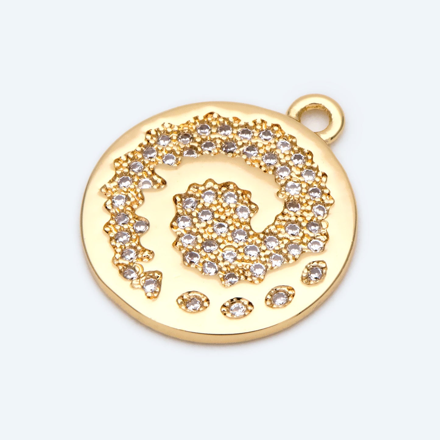 4pcs CZ Pave Gold Vortex Charms, Earring Findings, Jewelry Making, Diy Material, Jewelry Supplies (GB-1872-A)