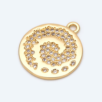 4pcs CZ Pave Gold Vortex Charms, Earring Findings, Jewelry Making, Diy Material, Jewelry Supplies (GB-1872-A)