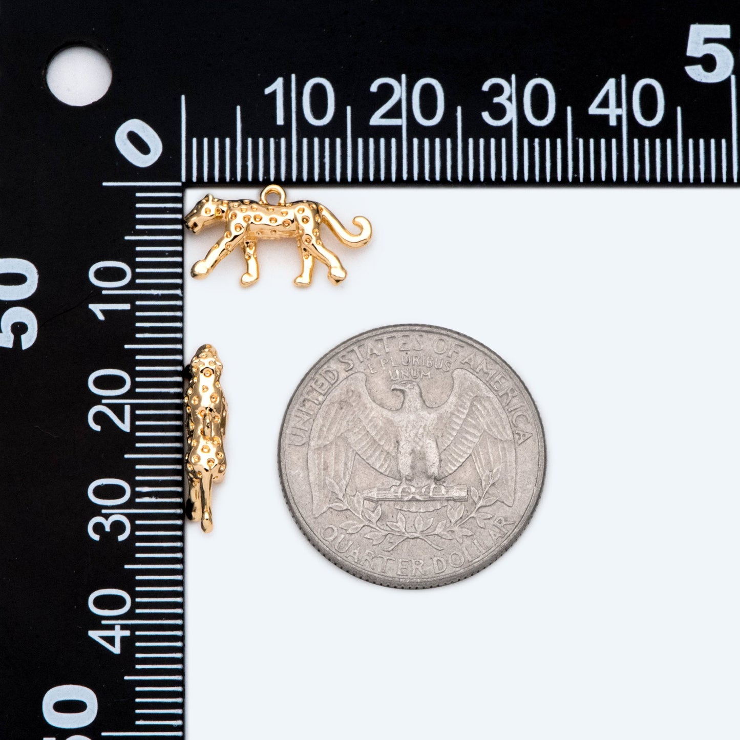 10pcs Gold Tiny Glossy Leopard Charm, Jewelry Making, Diy Material, Jewelry Supplies (GB-2707-B)