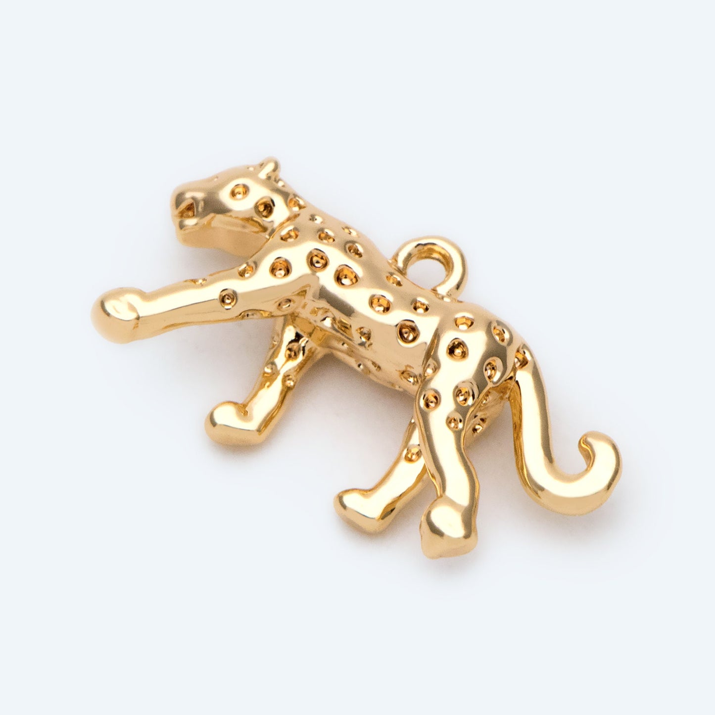 10pcs Gold Tiny Glossy Leopard Charm, Jewelry Making, Diy Material, Jewelry Supplies (GB-2707-B)