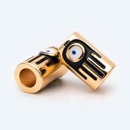 4pcs Gold Hamsa Hand Tube Spacer Beads 9x6mm, DIY Jewelry Making Supplies Wholesale (GB-2540)