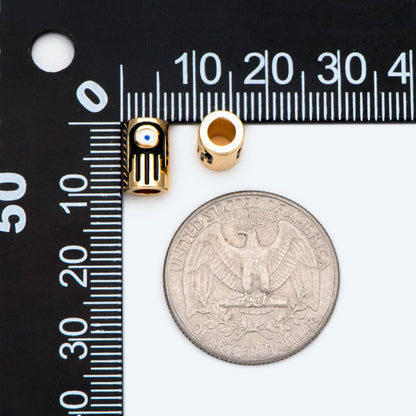 4pcs Gold Hamsa Hand Tube Spacer Beads 9x6mm, DIY Jewelry Making Supplies Wholesale (GB-2540)