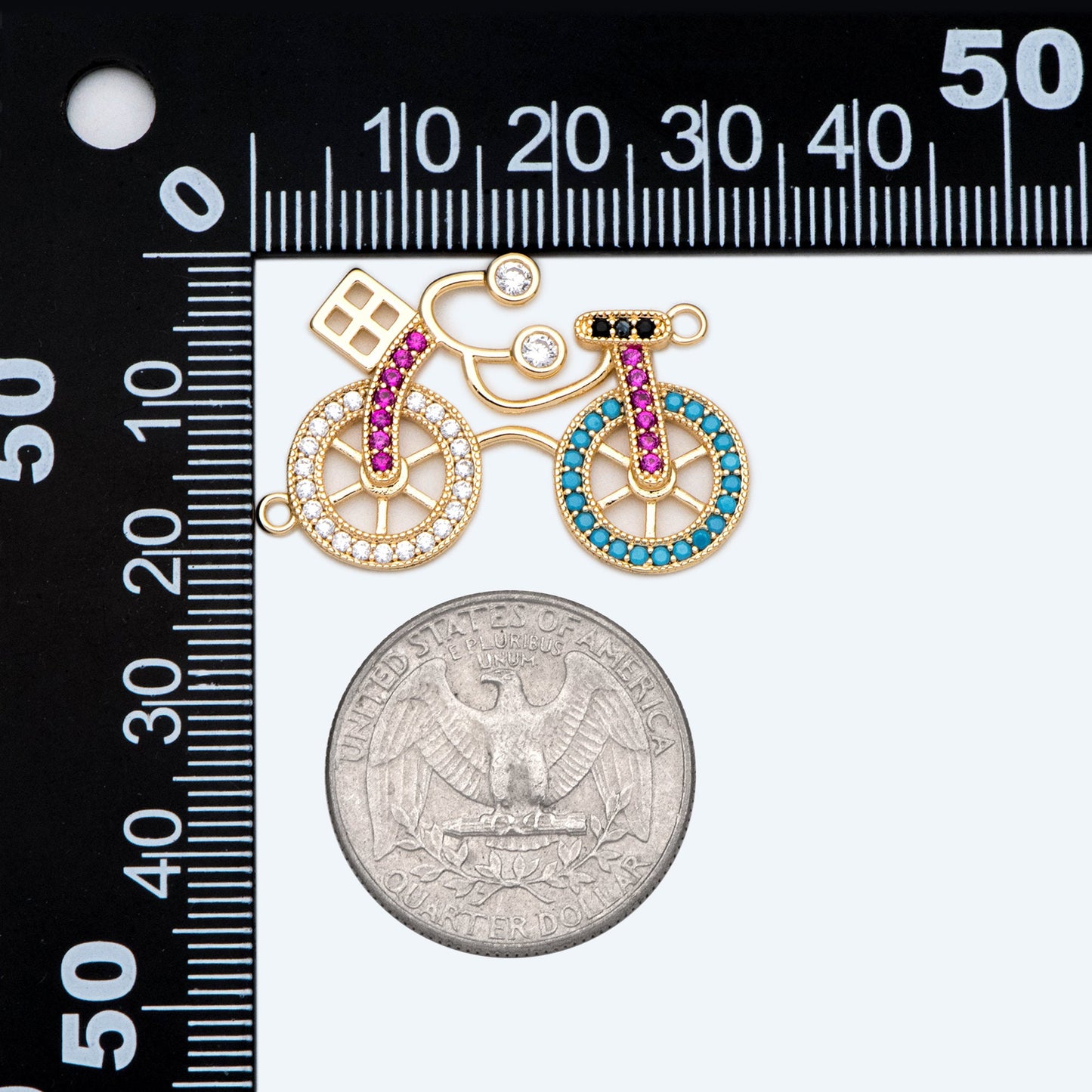 4pcs Gold Bicycle Connectors, Bicycle pendant, Jewelry Findings, Wholesale Supplies (GB-2582)