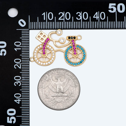 4pcs Gold Bicycle Connectors, Bicycle pendant, Jewelry Findings, Wholesale Supplies (GB-2582)