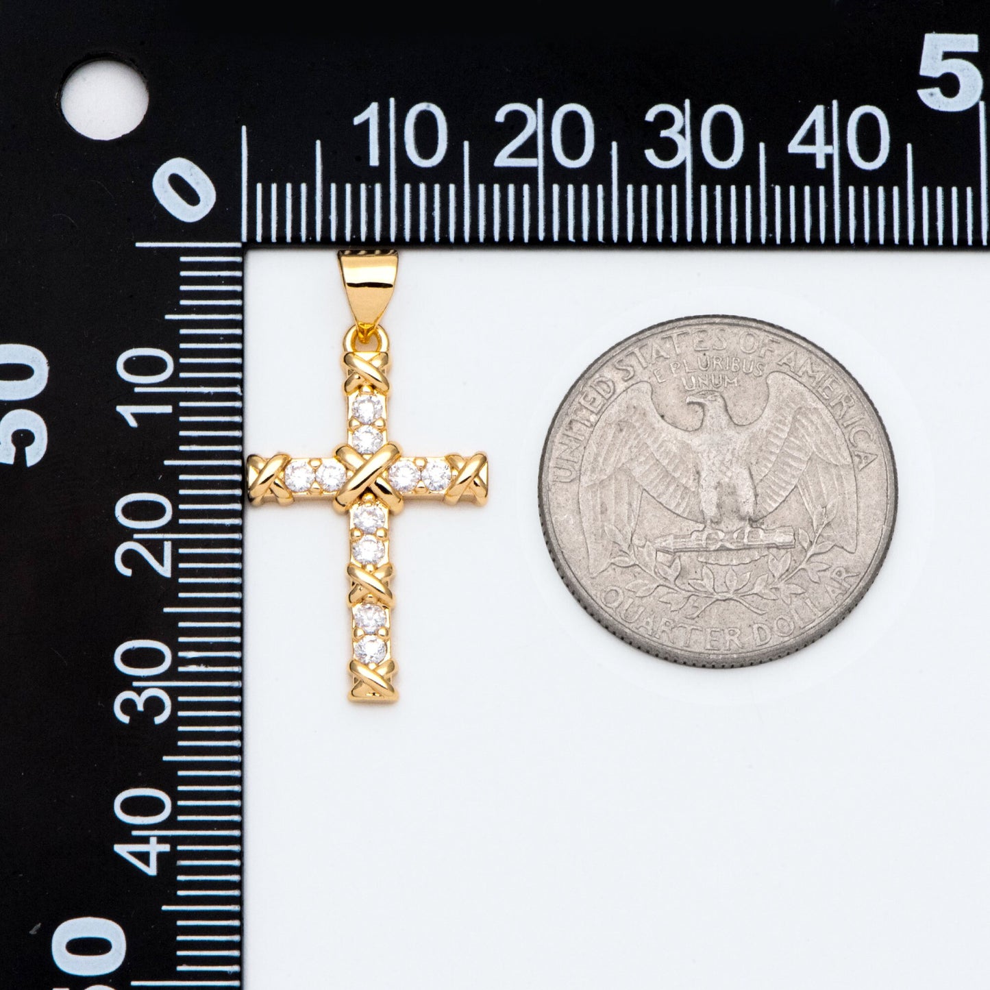 4pcs Cubic Cross Pendant, CZ Pendant, Jesus Pendant, Earrings pendant, Bracelet Charm, Necklace Pendant (GB-2288-J)