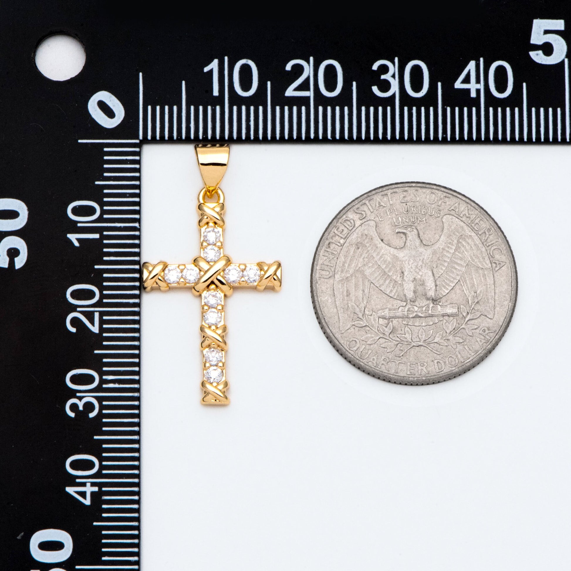 4pcs Cubic Cross Pendant, CZ Pendant, Jesus Pendant, Earrings pendant, Bracelet Charm, Necklace Pendant (GB-2288-J)