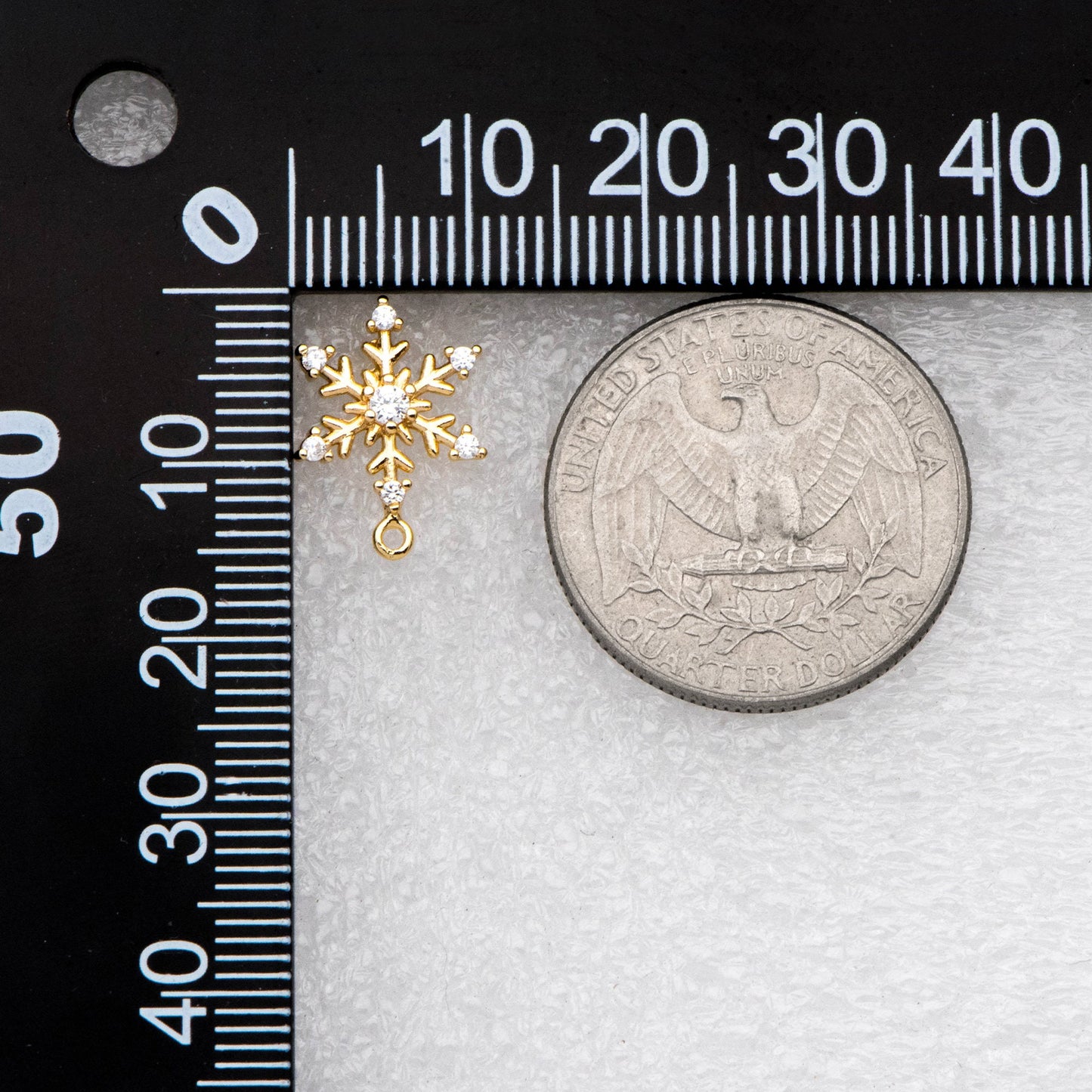 4pcs CZ Pave Gold Snowflake Ear Posts, Earring Findings, Jewelry Making, Diy Material, Jewelry Supplies (GB-2587)